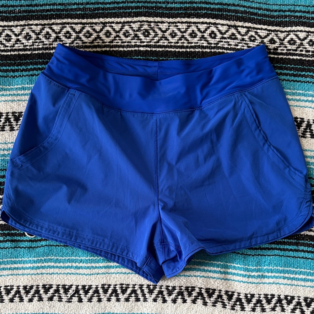 Lands' End Women's Athletic Shorts in Royal Blue